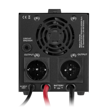 Zasilacz awaryjny Rebel POWER-800-LFP4 - przetwornica z czystym przebiegiem sinusoidalnym i funkcją ładowania 12V 230V 800VA/500W